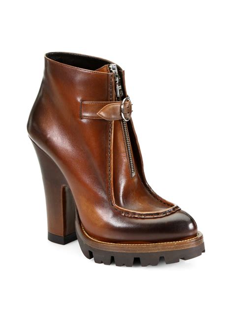 mens prada boots brown|prada platform ankle boots.